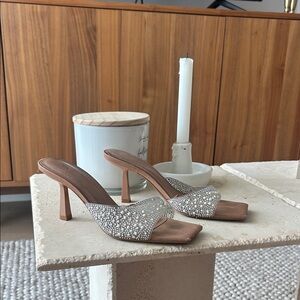 Zara Silver Rhinestone Heels